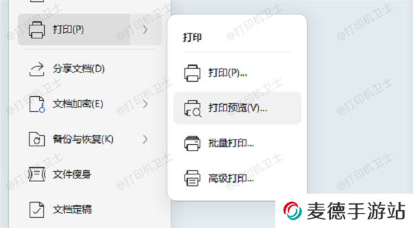 Microsoft Word中的打印预览