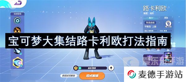 宝可梦大集结路卡利欧怎么玩 路卡利欧技能搭配