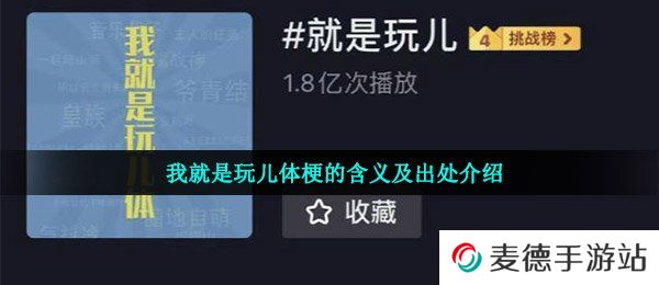 我就是玩儿体梗的含义及出处介绍